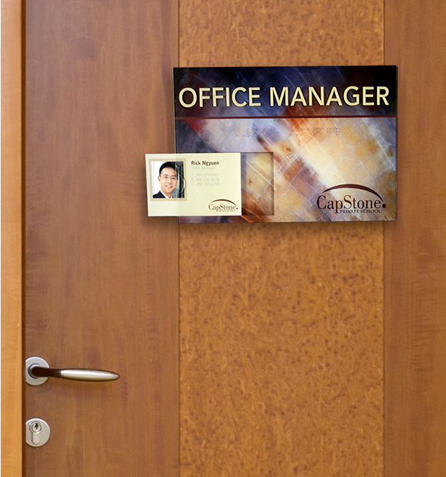 Specialty Signage - Office Mangager Business Card Holder Door Sign
